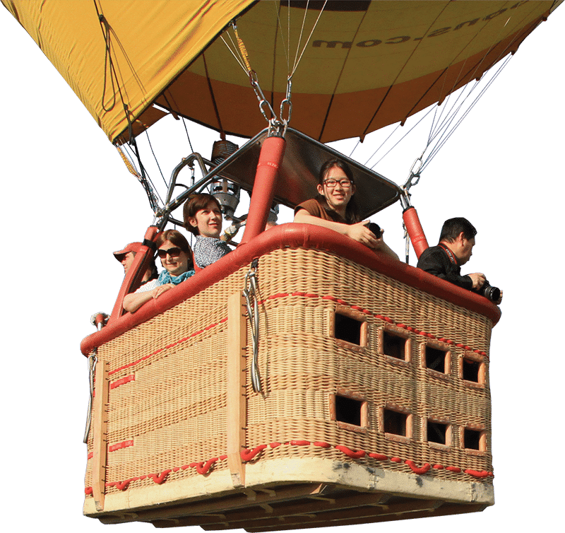 How many people can a hot on sale air balloon hold